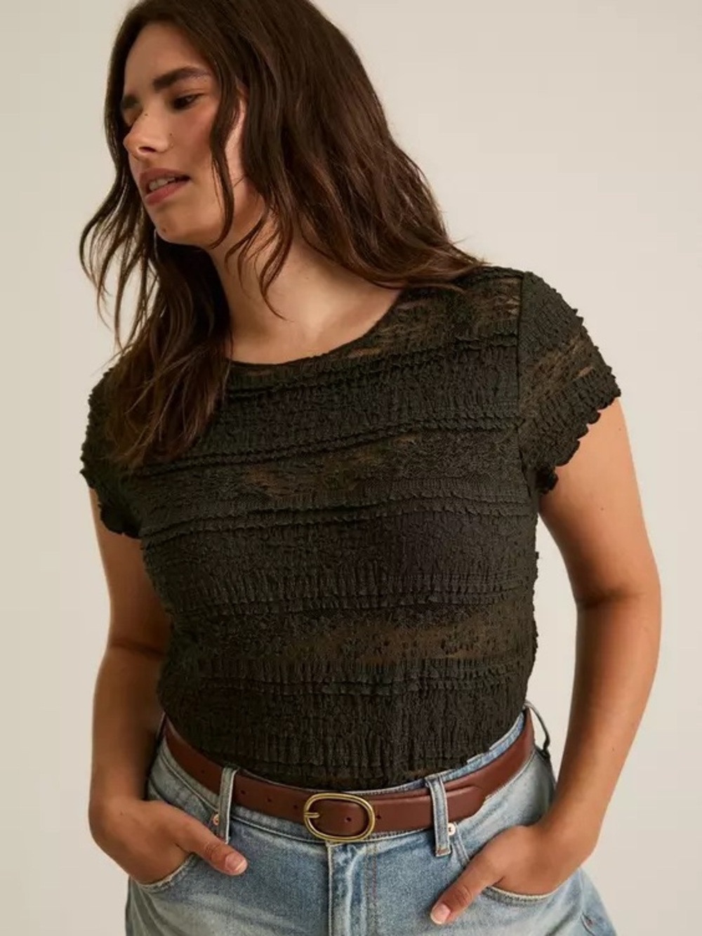 Torrid Festi Pieced Lace Top NWT
